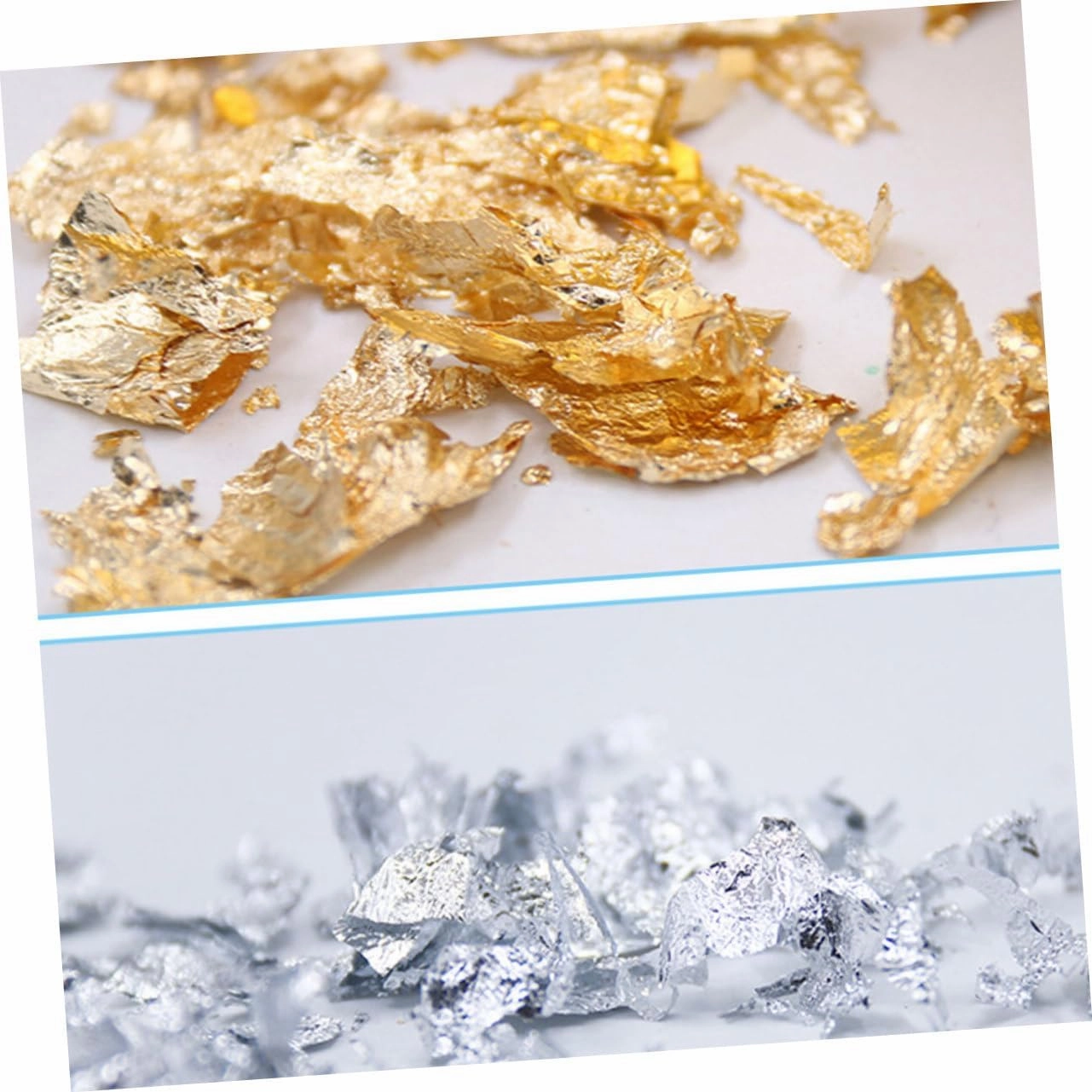 NOLITOY 3sets Metallic Foil Paper for Nails Gold Flakes Nail Art Sticker Mini Bottle Foil Sheets Easy Apply for Home Phone Case Party Makeup (Gold Flakes for Nails) 3pcs*3
