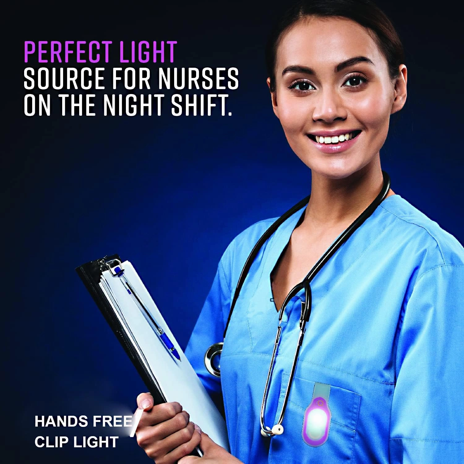 Nursing Night Light Clip-On Flashlight LED Flashlight - Hands-Free, Strong Magnetic, Walking, Running, Outdoor, Emergency Clothing, Built-In Battery