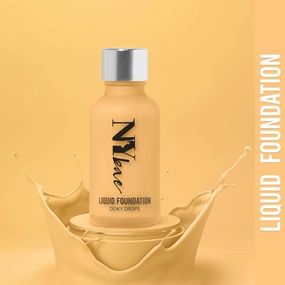 NY Bae Dewy Drops Liquid Foundation | Natural | Full Coverage | Smooth & Light | Easily Blendable | Dusky Skin Tone | Cool Undertone - Espresso 7 (30 ml) 