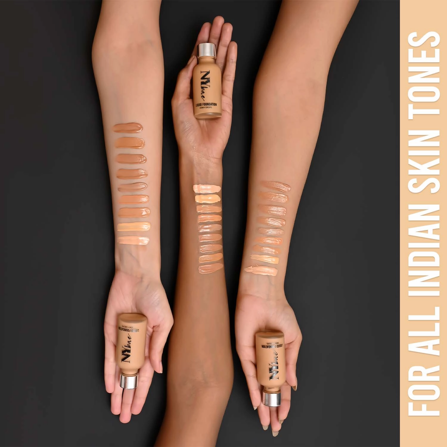 NY Bae Dewy Drops Liquid Foundation | Natural | Full Coverage | Smooth & Light | Easily Blendable | Very Fair Skin Tone | Cool Undertone - White Coffee 8 (30 ml) 