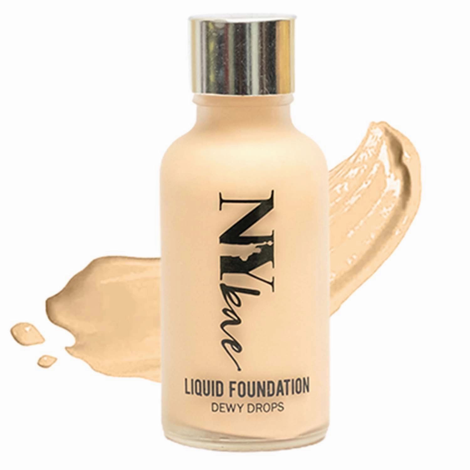 NY Bae Dewy Drops Liquid Foundation | Natural | Full Coverage | Smooth & Light | Easily Blendable | Very Fair Skin Tone | Cool Undertone - White Coffee 8 (30 ml) 