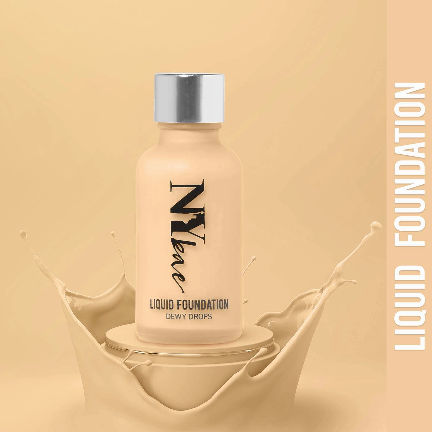 NY Bae Dewy Drops Liquid Foundation | Natural | Full Coverage | Smooth & Light | Easily Blendable | Very Fair Skin Tone | Cool Undertone - White Coffee 8 (30 ml) 