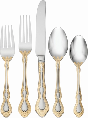 Oneida F142045A Golden Mandolina 45 Piece Fine Flatware Set, Service For 8