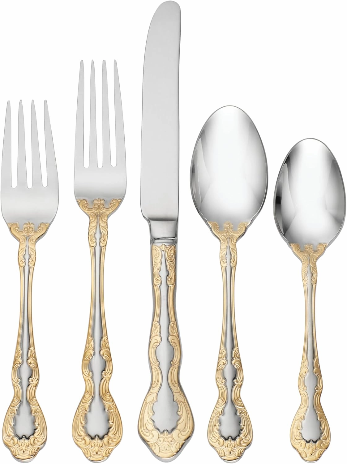 Oneida F142045A Golden Mandolina 45 Piece Fine Flatware Set, Service For 8