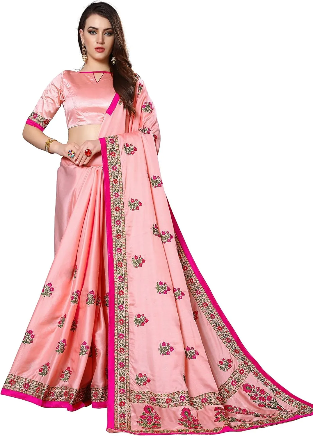 Onex Silk Saree Wine Color Heavy Resham and Zari Embroidery Work Sari with Unstitched Blouse