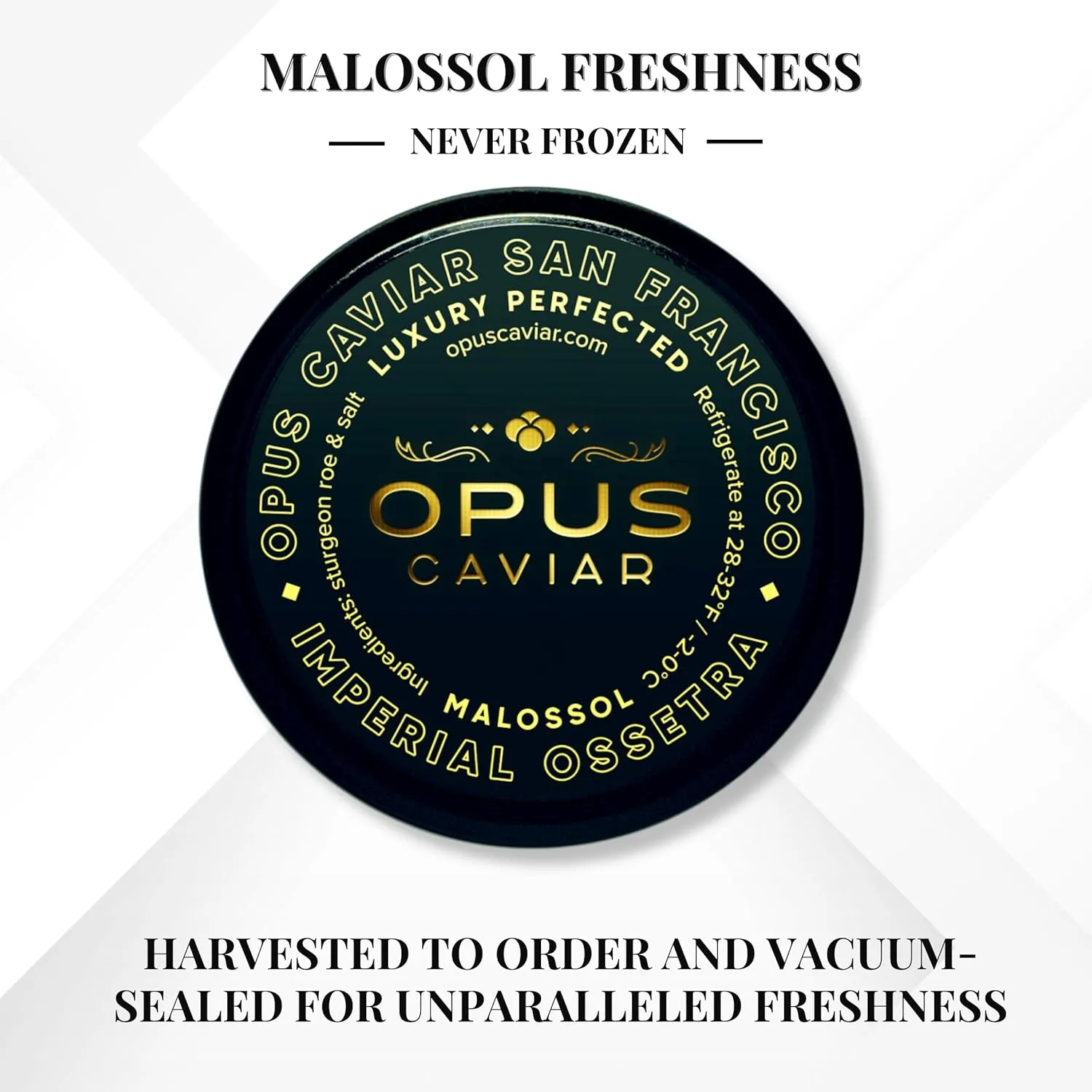 Opus Imperial Osetra Black Caviar - Great with Blinis for Caviar Food as Fresh Cavier Fish Roe, Osetra Non-Pasteurized Sturgeon Cabiar, Affordable Gourmet Cavier, Ossetra Sturgeon Roe 1oz / 30g