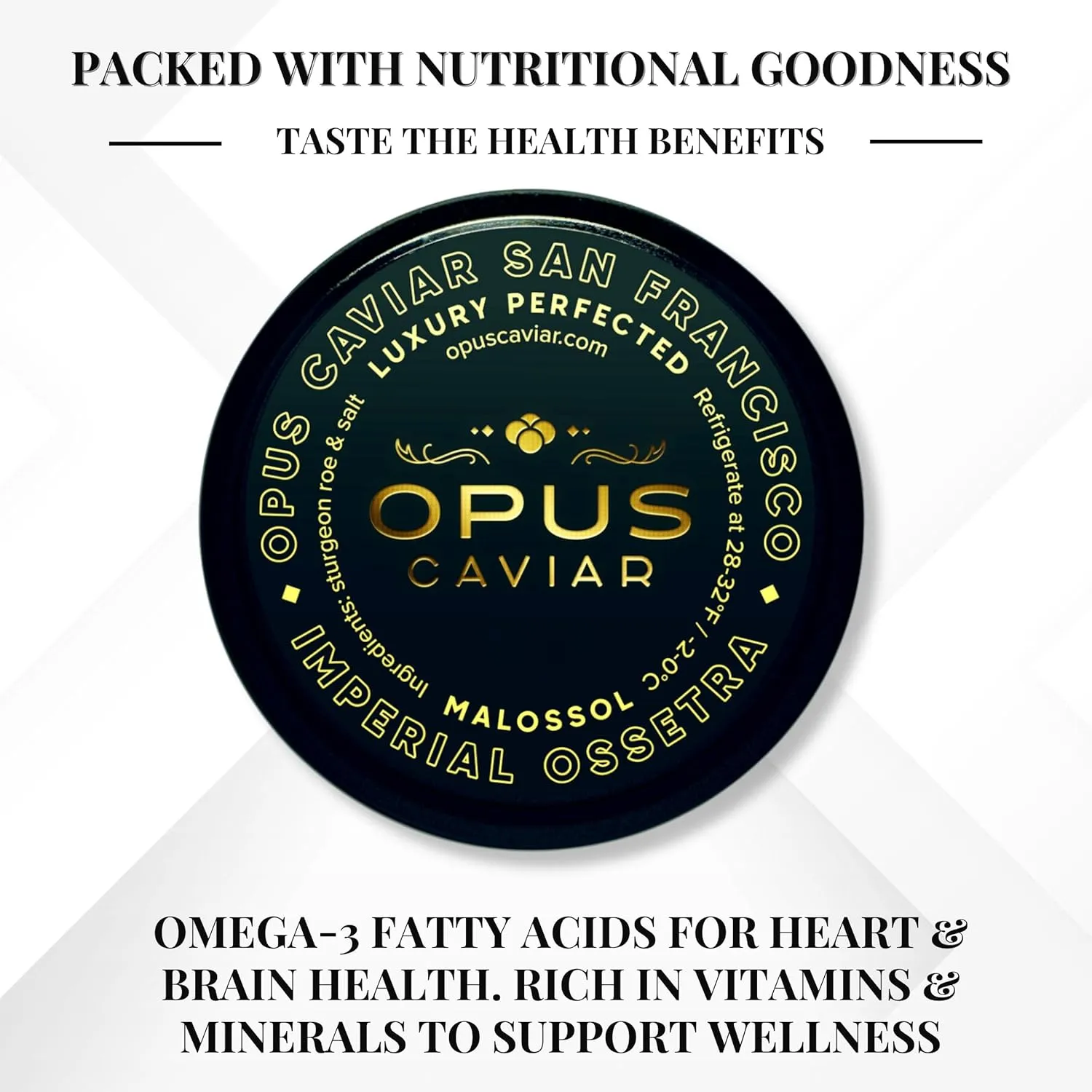 Opus Imperial Osetra Black Caviar - Great with Blinis for Caviar Food as Fresh Cavier Fish Roe, Osetra Non-Pasteurized Sturgeon Cabiar, Affordable Gourmet Cavier, Ossetra Sturgeon Roe 1oz / 30g