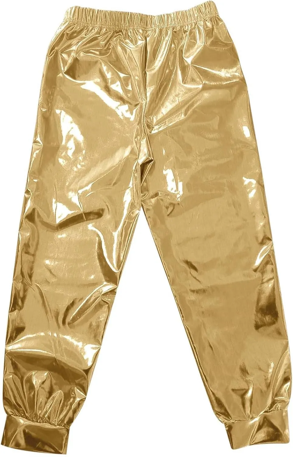 Pants for Women Shiny Metallic Summer Loose Slacks Trendy Hip Hop Dance Elastic High Waist Casual Ankle Trousers