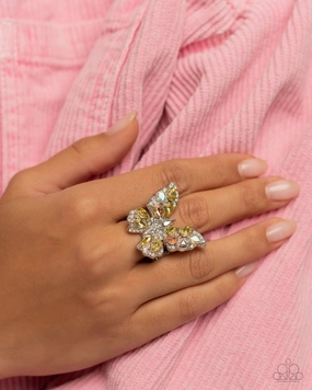 Paparazzi Ring ~ Aerial Admittance - Yellow
