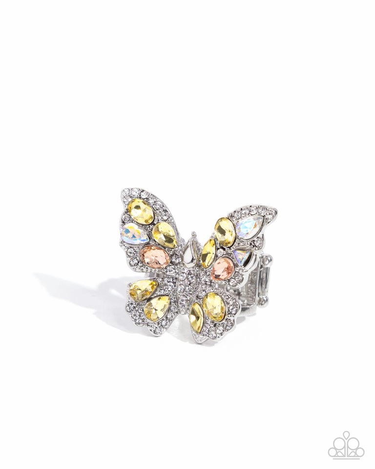 Paparazzi Ring ~ Aerial Admittance - Yellow