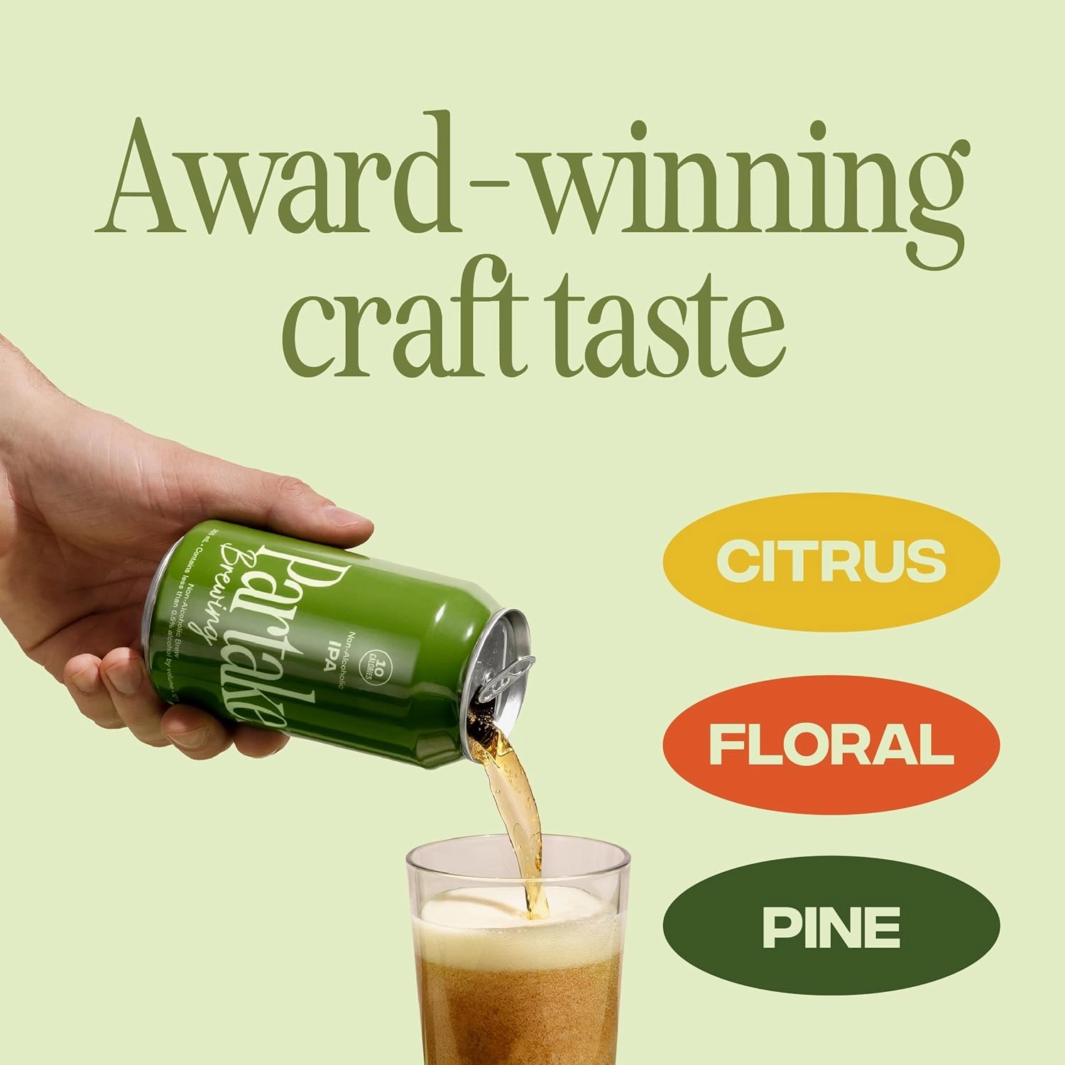 Partake Brewing Craft Non Alcoholic Beer, IPA 24 Pack x 12 Fl Oz Cans - Low-Calorie, Low-Carb, No Sugar, All-Natural Ingredients - Award-Winning Taste, Non Alcoholic Beer Without the Empty Calories