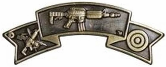 Patrol Rifle Qualification Tab Pin - Center Mass - Basic - Antique Gold