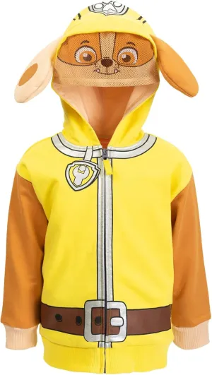 Paw Patrol Rubble Chase Skye Fleece Zip Up Pullover Hoodie Toddler to Little Kid
