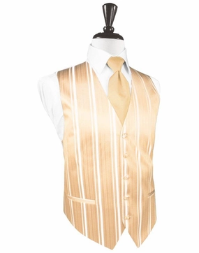Peach Striped Satin Vest