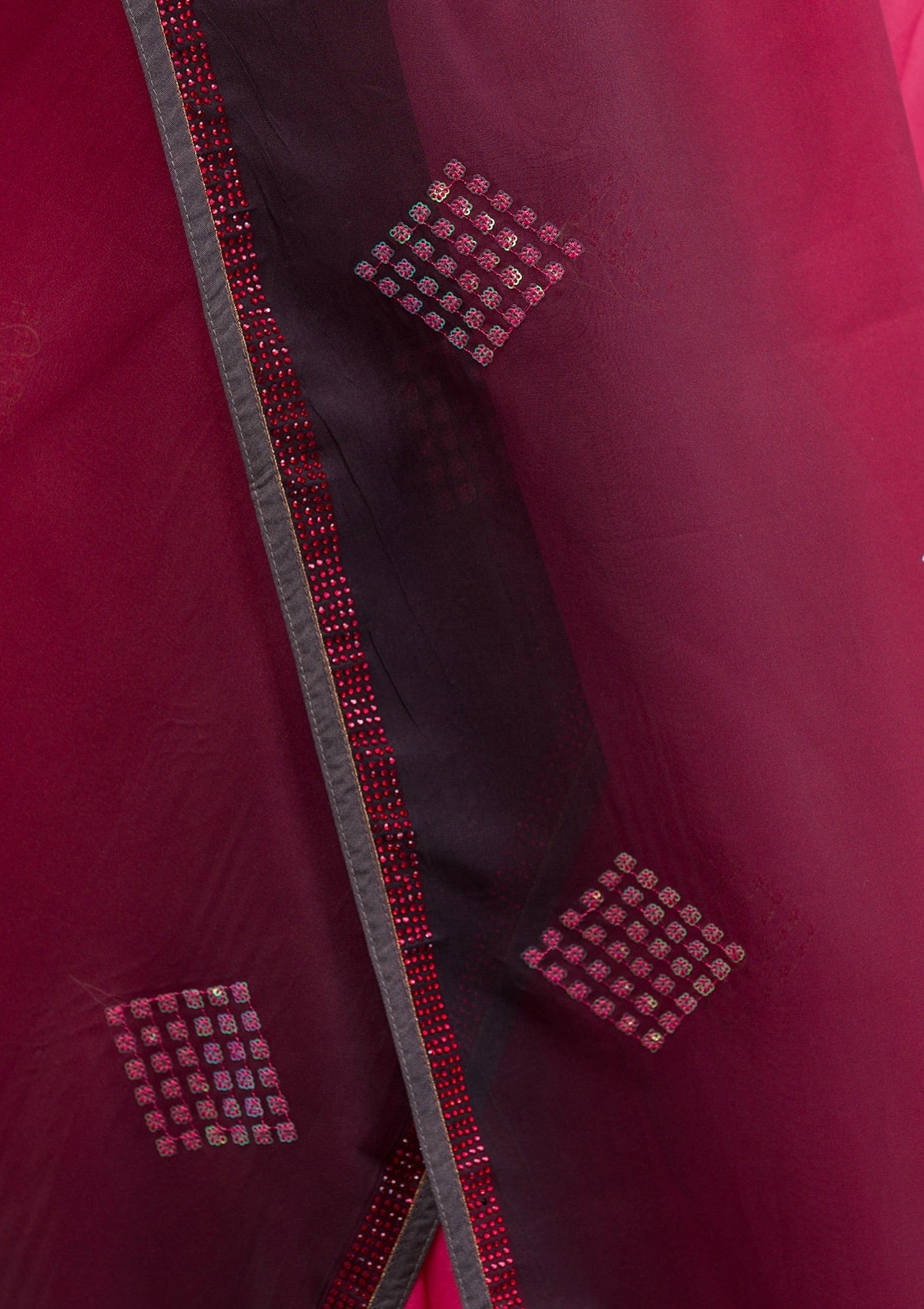 Peach Swarovski Satin Saree
