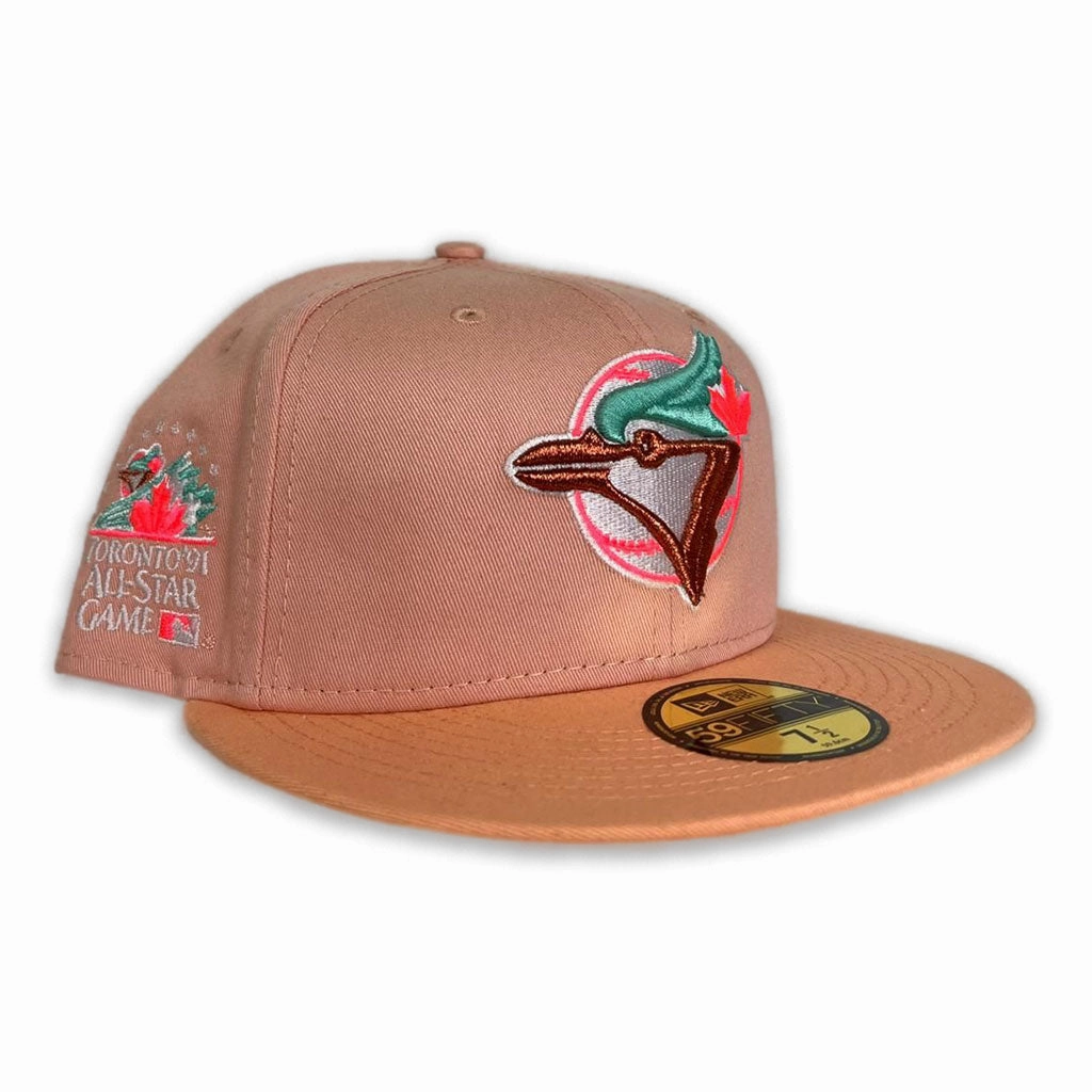 Peach Toronto Blue jays Blush Visor Pink Bottom 1991 All Star Game Side Patch New Era 59Fifty Fitted