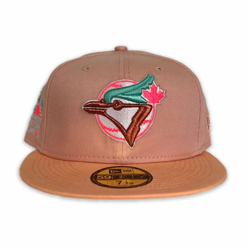 Peach Toronto Blue jays Blush Visor Pink Bottom 1991 All Star Game Side Patch New Era 59Fifty Fitted