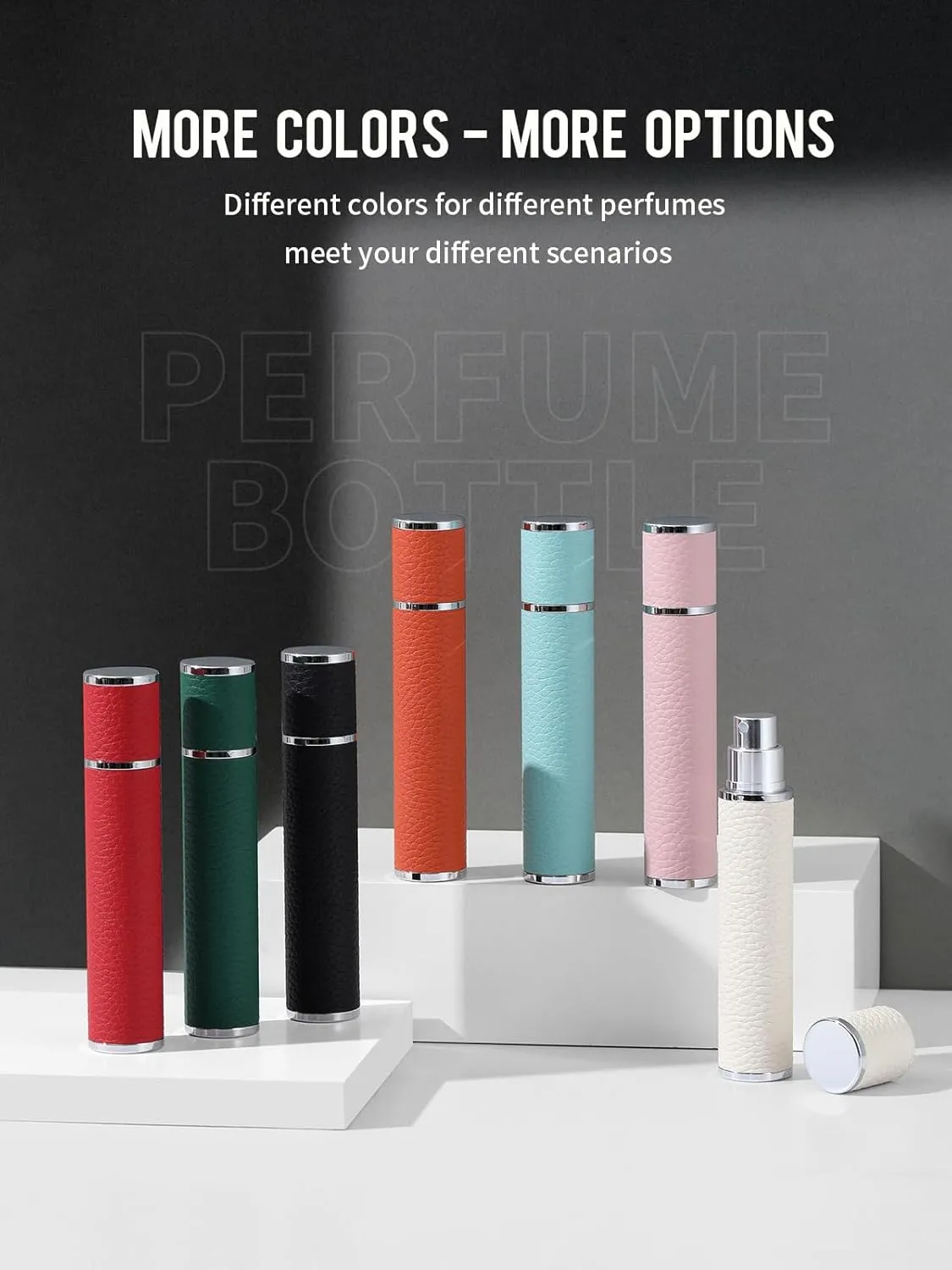 Perfume Travel Refillable Bottle, 10ML Genuine Leather Atomizer Sprayer for Perfume - Portable Mini Cologne Sprayer for Women Men - Travel Essential Fragrance Spray Bottle (Pink)