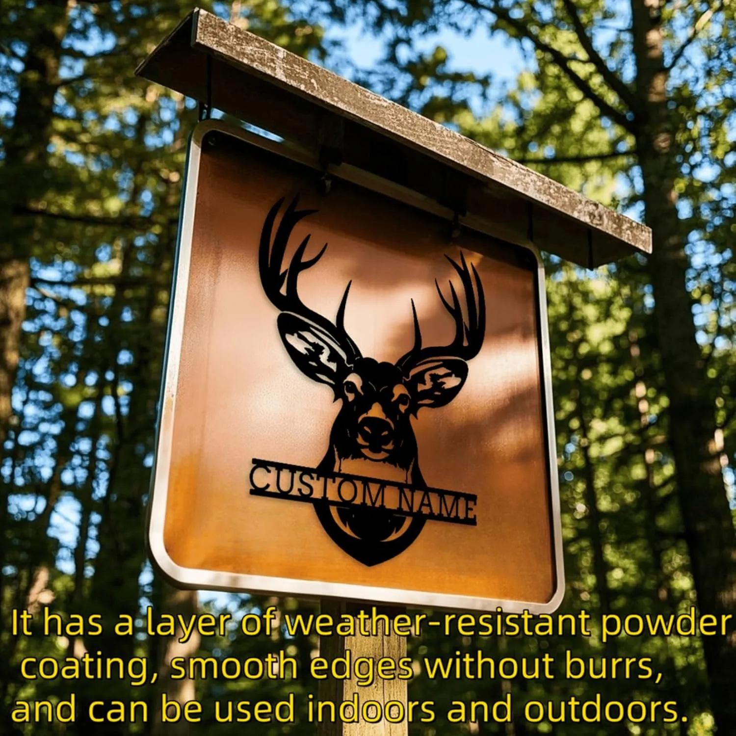 Personalized Deer Head Metal Wall Art,Custom Deer Hunter Last Name Signs for Home,Deer Hunting Monogram Wall Decor,Outdoor Signs,Metal Wall Decor,Funny Housewarming Gifts 8-22"