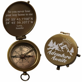 Personalized Compass, Custom Compass, Engraved Compass with Leather Case, Personalized Engraved Compass, Gift For All Occasions, Christmas, Graduation, Love Gift, Get Well Soon, Wedding Anniversary