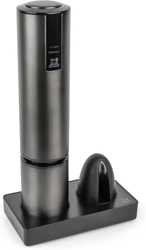 Peugeot Elis Touch Rechargeable Electric Corkscrew With Foil Cutter, Carbone