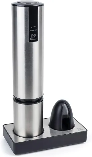 Peugeot Elis Touch Rechargeable Electric Corkscrew With Foil Cutter, Stainless Steel