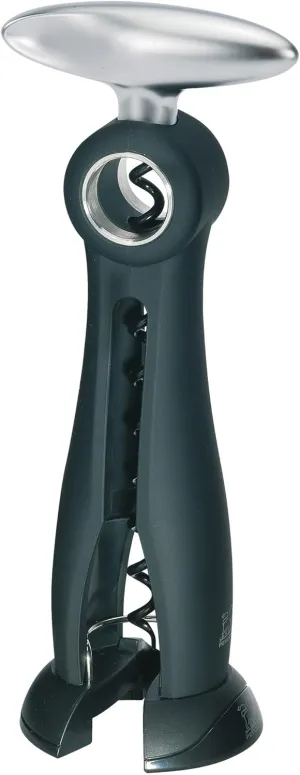 Peugeot - Salma Continuous Turn Corkscrew - Bottle Opener with Foil Cutter Base, Black, 7.5 inches