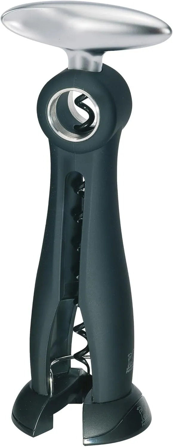 Peugeot - Salma Continuous Turn Corkscrew - Bottle Opener with Foil Cutter Base, Black, 7.5 inches