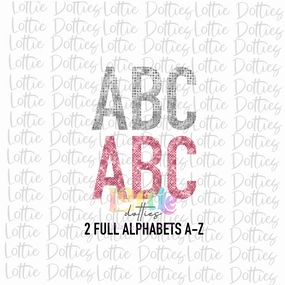 Pink & Silver Spirit Alpha - Alpha Pack - Alphabet Clipart - Instant Download