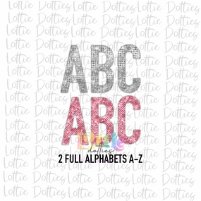 Pink & Silver Spirit Shine Alpha - Alpha Pack - Alphabet Clipart - Instant Download