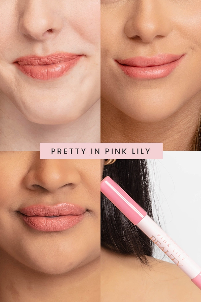 Pink Lily Beauty Double Bloom Dual Lipstick and Lip Liner - Pretty in Pink Lily FINAL SALE