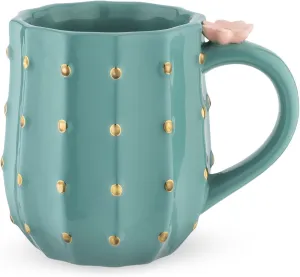 Pinky Up Cactus Ceramic Coffee Mugs, Tea Cups, Travel Mug, Latte Cup, Drinking Glasses for Chocolate, Milk, Cocktails, Mocktails, 12 oz, Set of 1