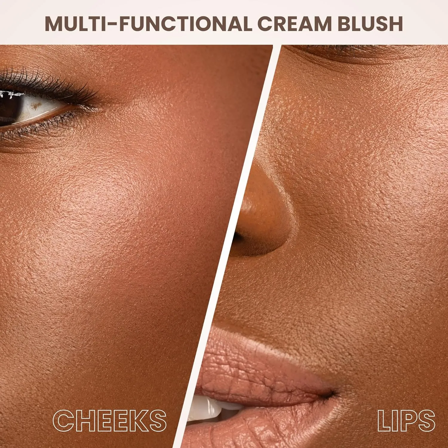 POISE Makeup HD Crème Lip and Cheek Compact | Long Lasting Cheek Blusher and Lip Stain Lipstick in One Hydrating for Skin Infused w/Shea Butter, AMBER ROSE