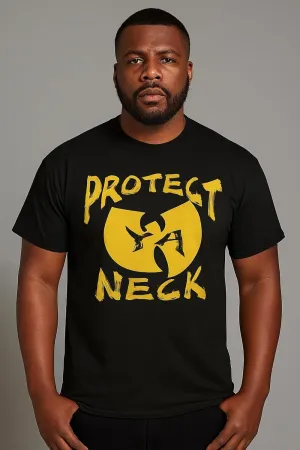Protect Ya Neck T-Shirt, Black with Gold Logo Design, Hip-Hop Graphic Tee
