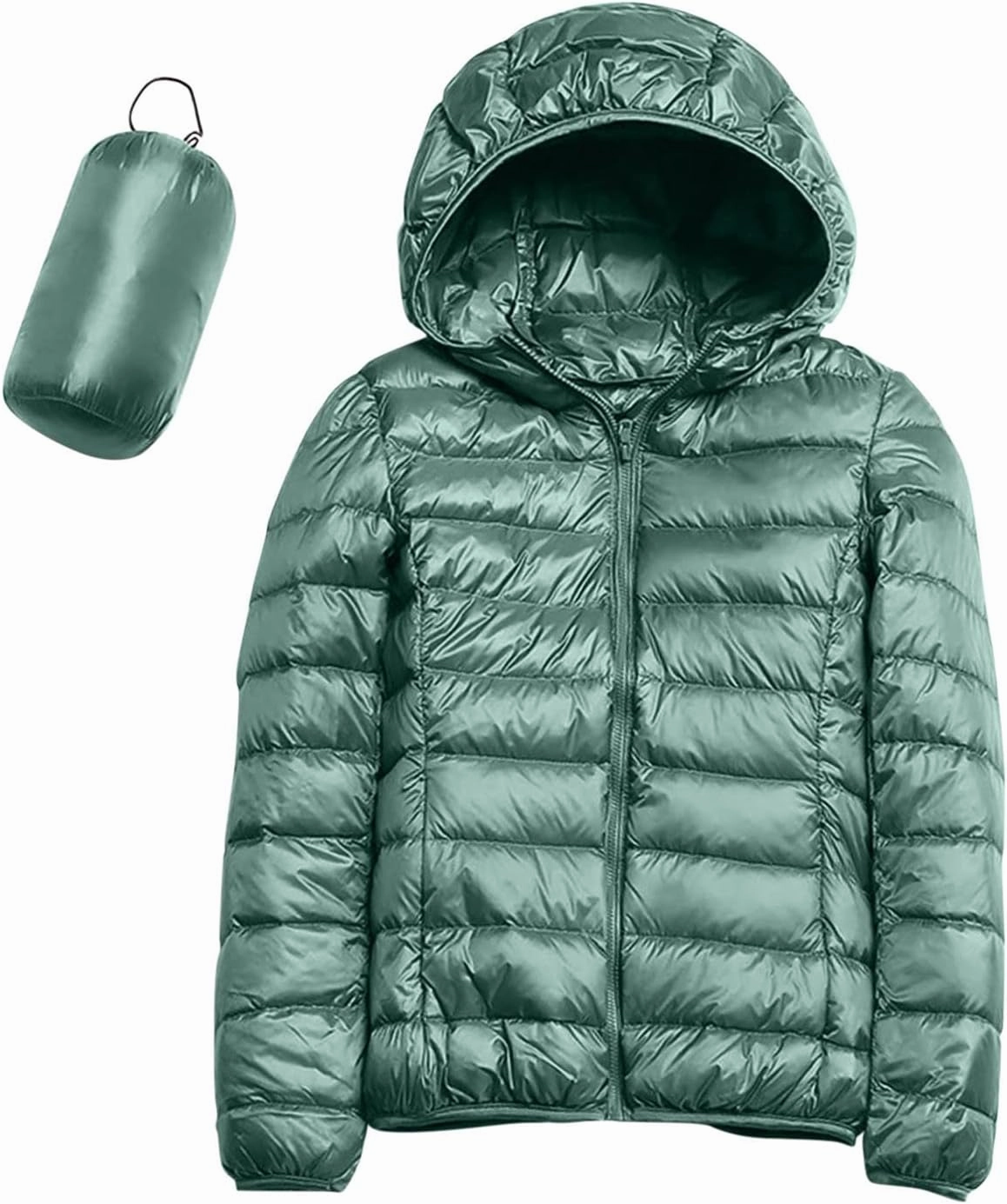 Puffer Jacket Womens with Hood Winter Warm Packable Bubble Jacket Lightweight Slim Fit Short Duck Down Coat