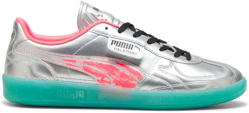 PUMA Mens Palermo Newgenfooty Metallic Lace Up Sneakers Shoes Casual - Green, Pink, Silver - Size 7 M