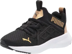 Puma SOFTRIDE Enzo Running Shoe, Black Team Gold, 11 US Unisex Little Kid