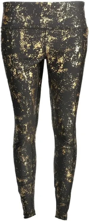 PUMA Womens Metallic Shine Athletic Leggings Casual - Black, Gold - Size XS