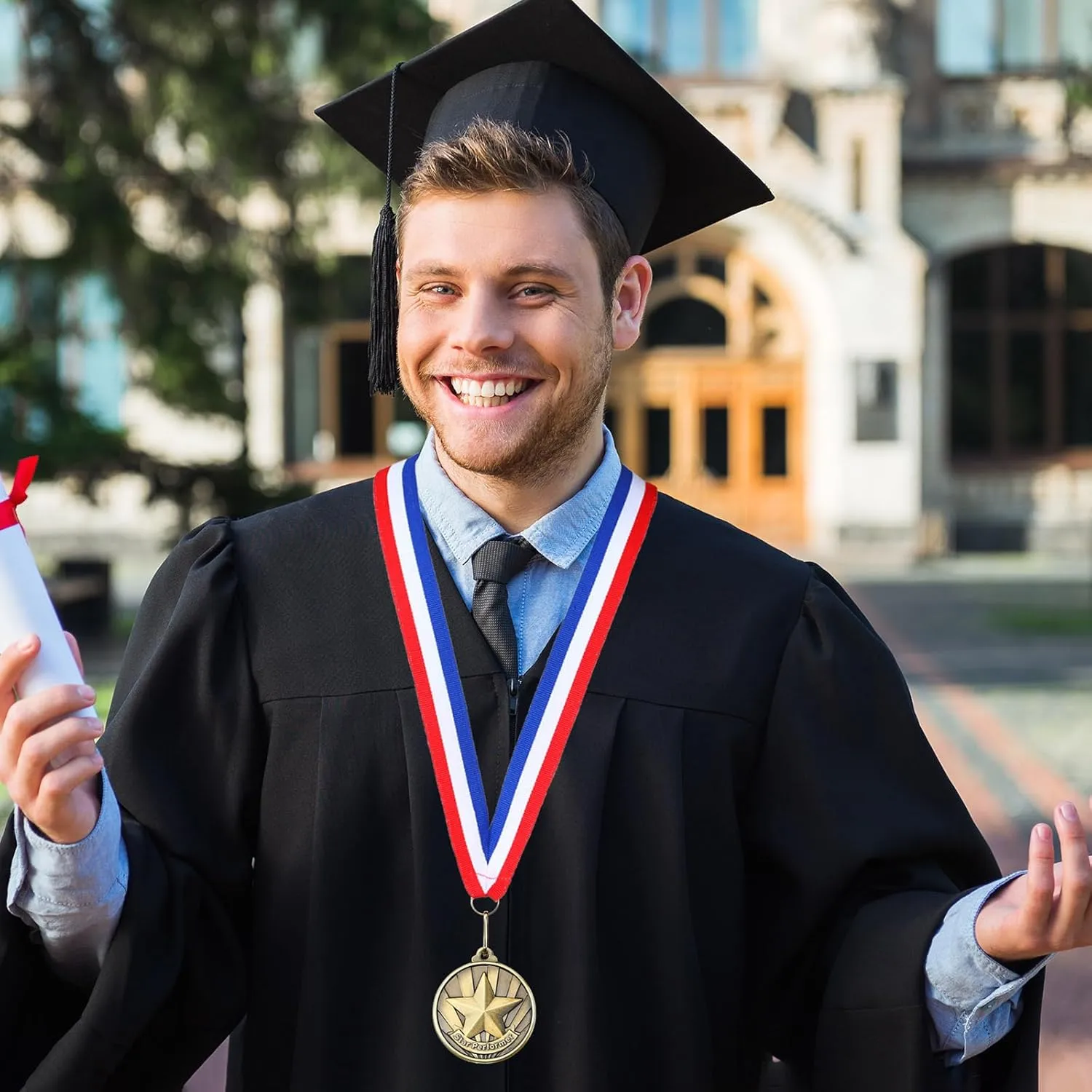 Quelay 30 Pcs 2'' Gold Medals for Awards Winner Bulk with Neck Ribbons Metal Trophy Award Prize Gift for Kids Students Adults School Graduation Participation Competitions