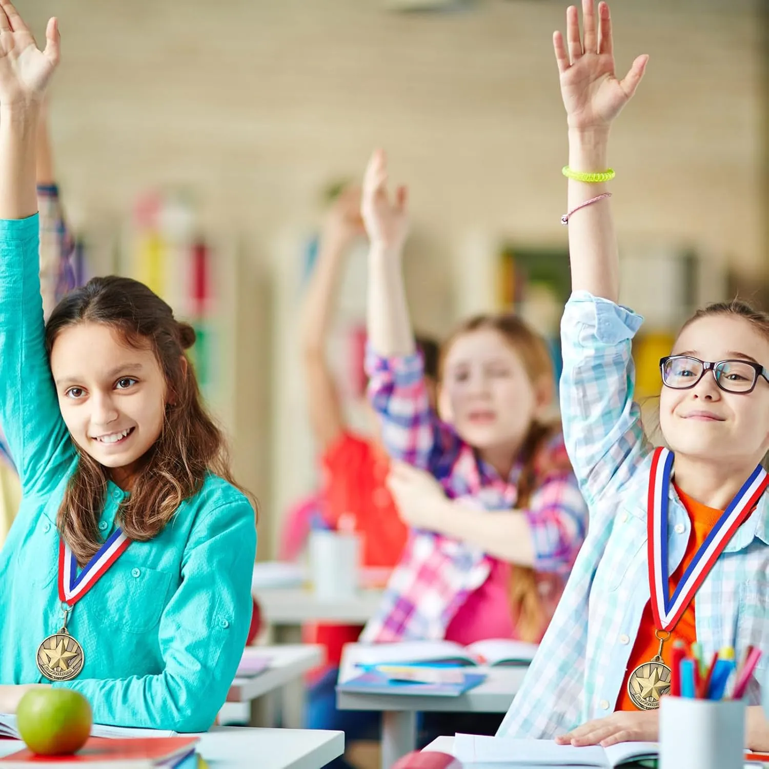 Quelay 30 Pcs 2'' Gold Medals for Awards Winner Bulk with Neck Ribbons Metal Trophy Award Prize Gift for Kids Students Adults School Graduation Participation Competitions