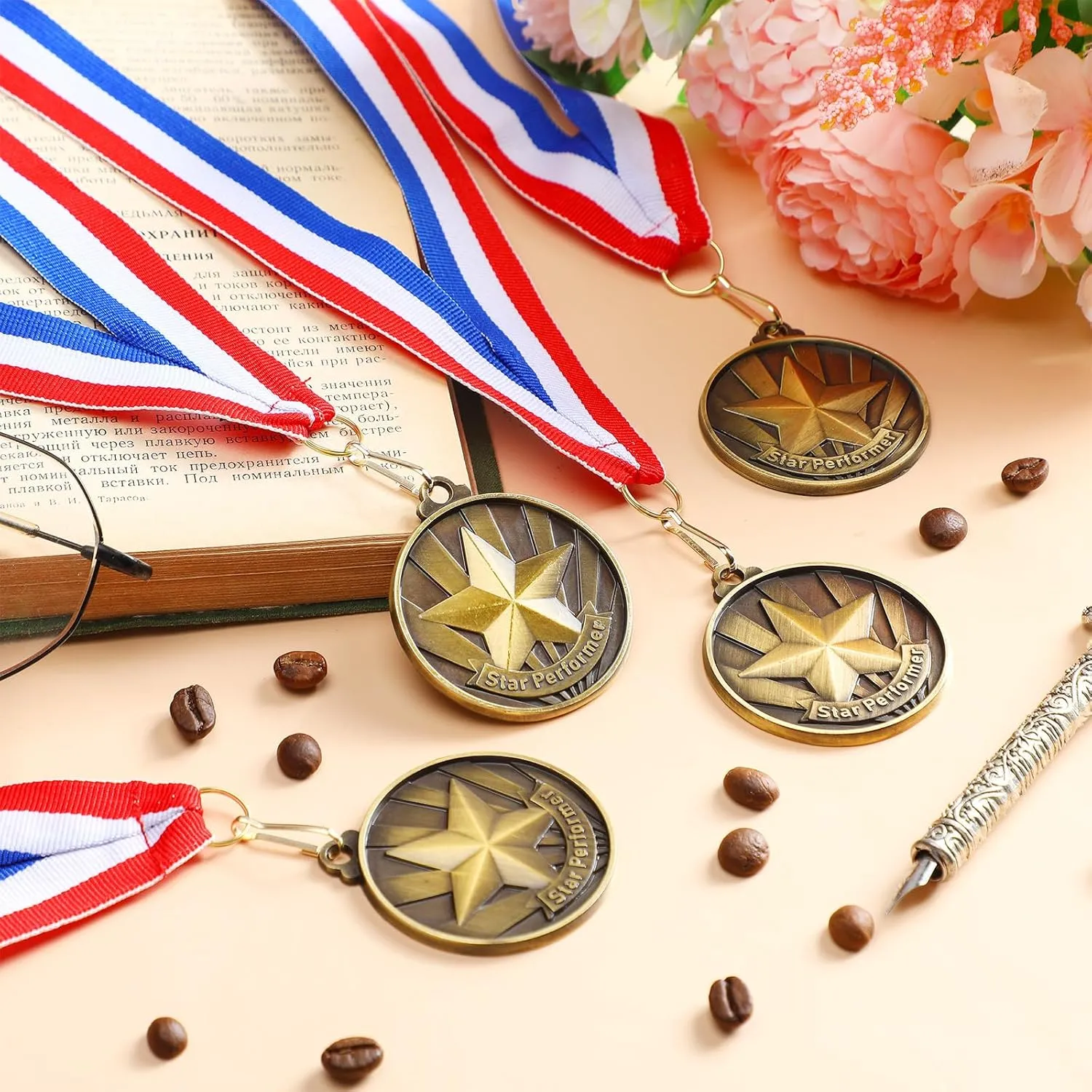 Quelay 30 Pcs 2'' Gold Medals for Awards Winner Bulk with Neck Ribbons Metal Trophy Award Prize Gift for Kids Students Adults School Graduation Participation Competitions