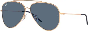 Ray-Ban Unisex Sunglasses Gold Frame, Green Lenses, 59MM