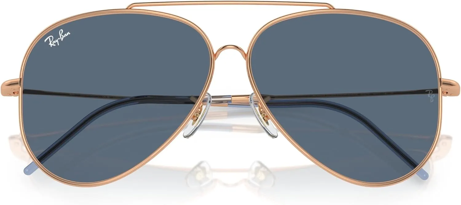 Ray-Ban Unisex Sunglasses Gold Frame, Green Lenses, 59MM
