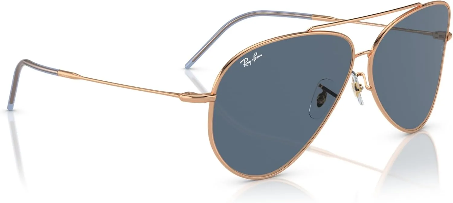 Ray-Ban Unisex Sunglasses Gold Frame, Green Lenses, 59MM