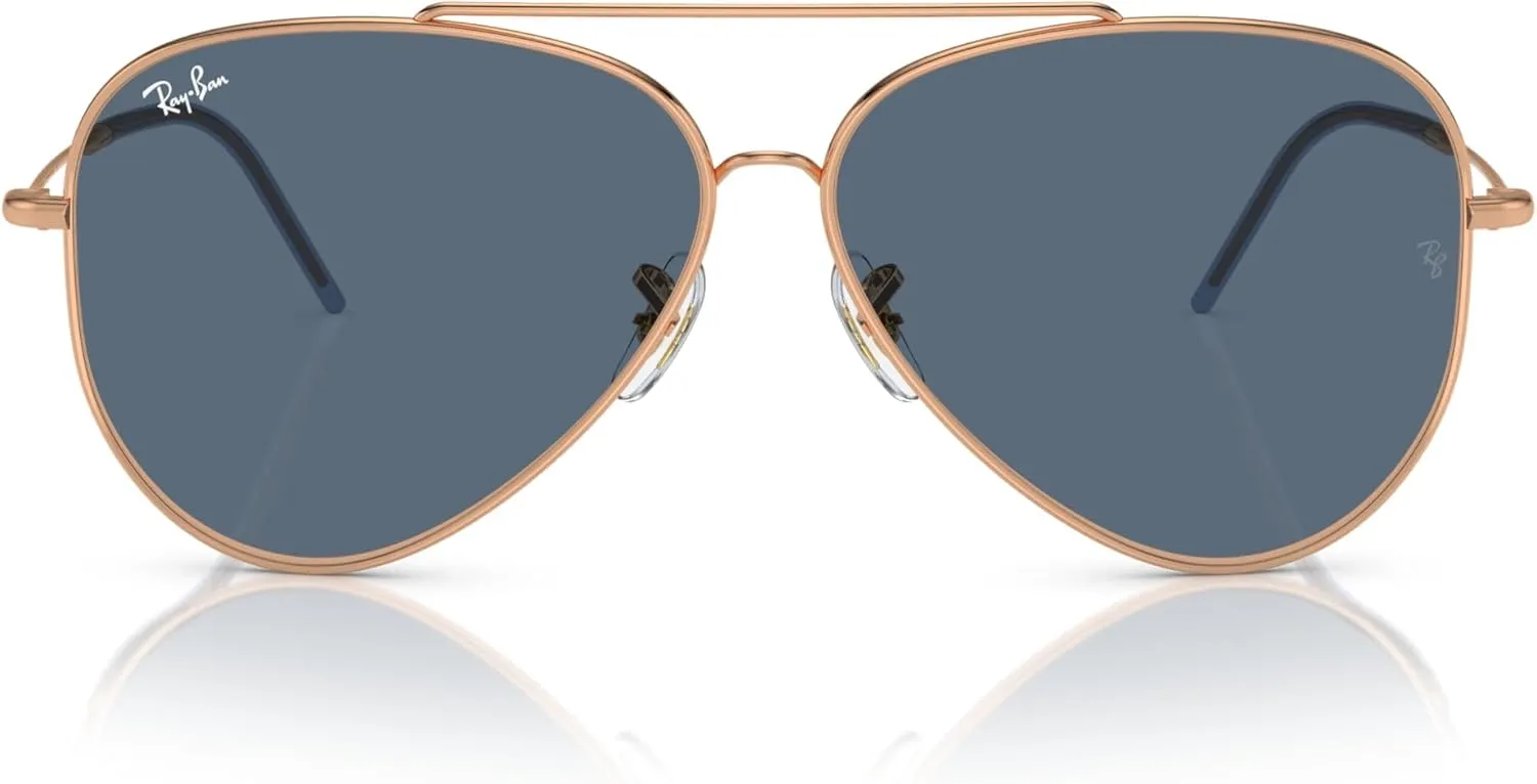 Ray-Ban Unisex Sunglasses Gold Frame, Green Lenses, 59MM
