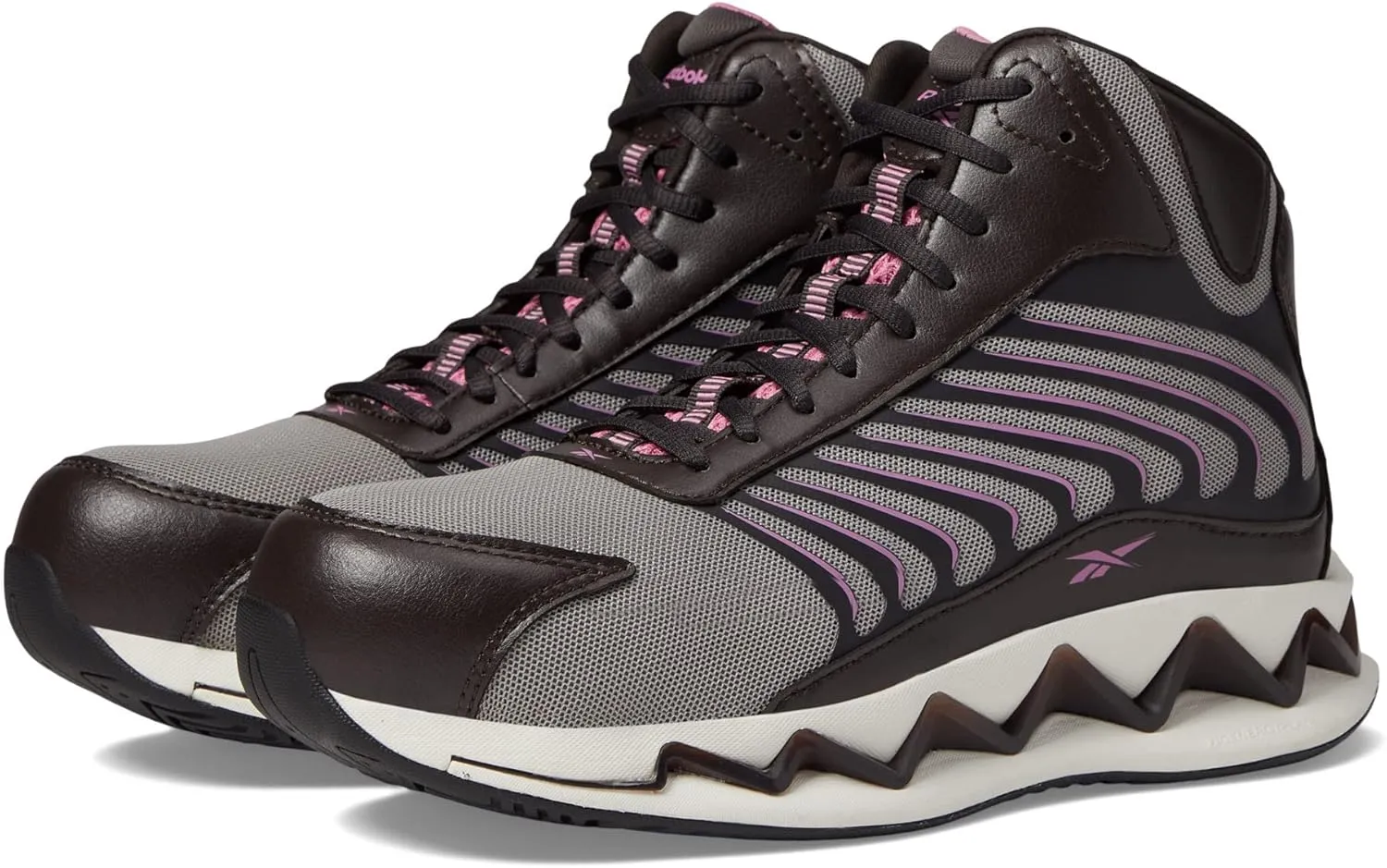 Reebok Women's Rb239 Zig Elusion Heritage Work Construction Shoe Dark Brown Safety