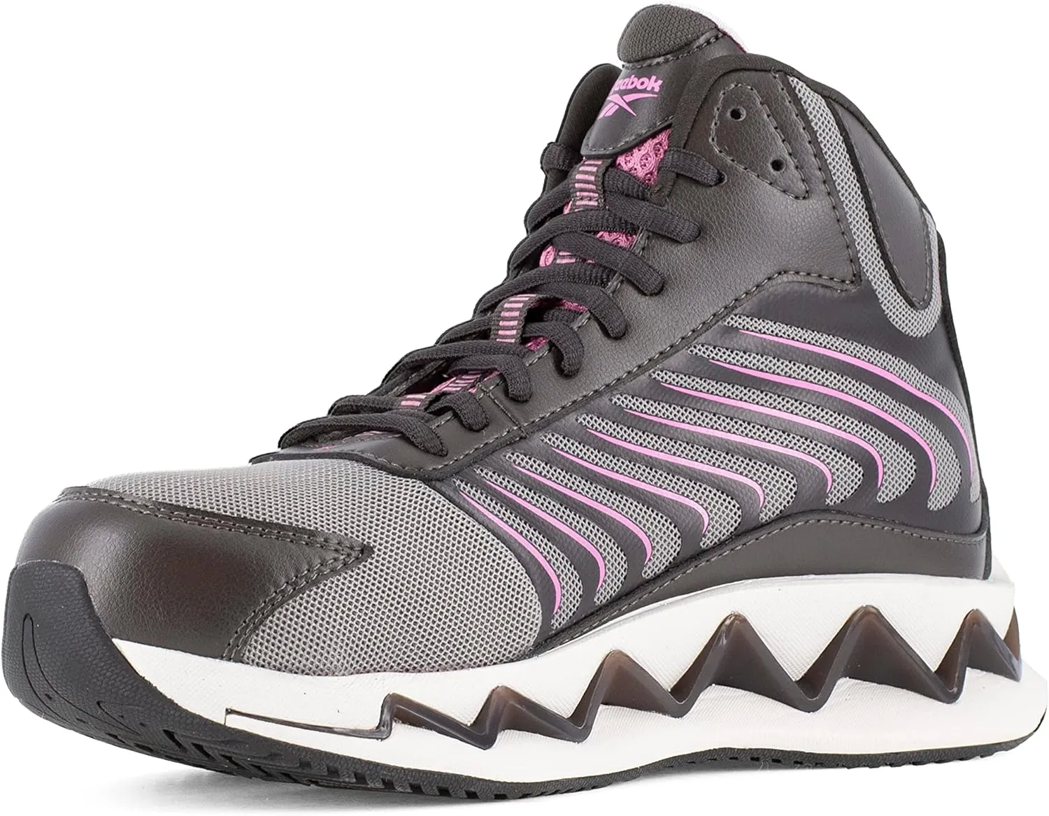 Reebok Women's Rb239 Zig Elusion Heritage Work Construction Shoe Dark Brown Safety