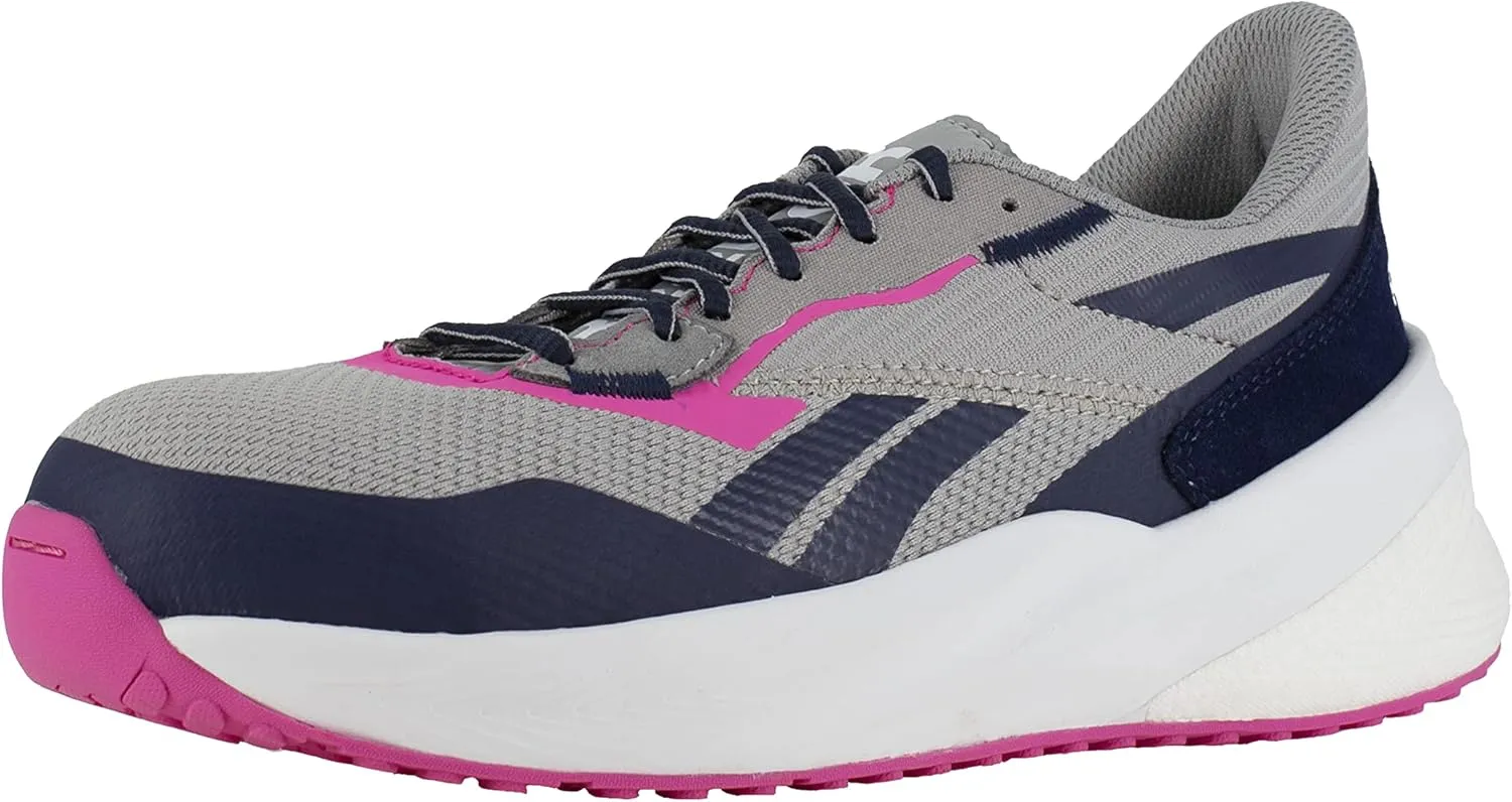 Reebok Women's Rb516 Floatride Energy Daily Work Athletic Composite Toe Shoe Grey/Navy and Pink Construction