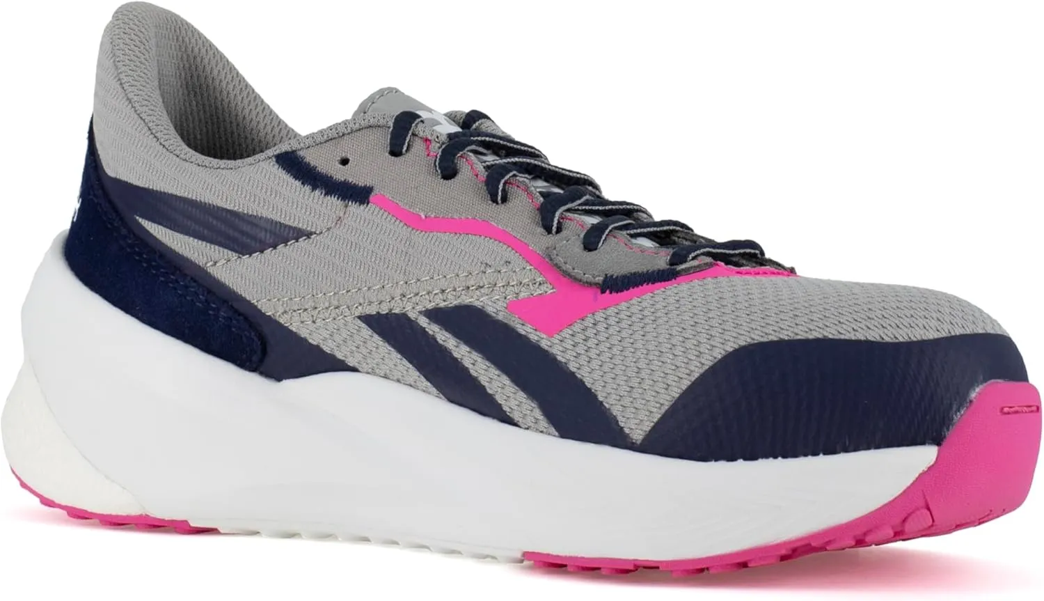 Reebok Women's Rb516 Floatride Energy Daily Work Athletic Composite Toe Shoe Grey/Navy and Pink Construction