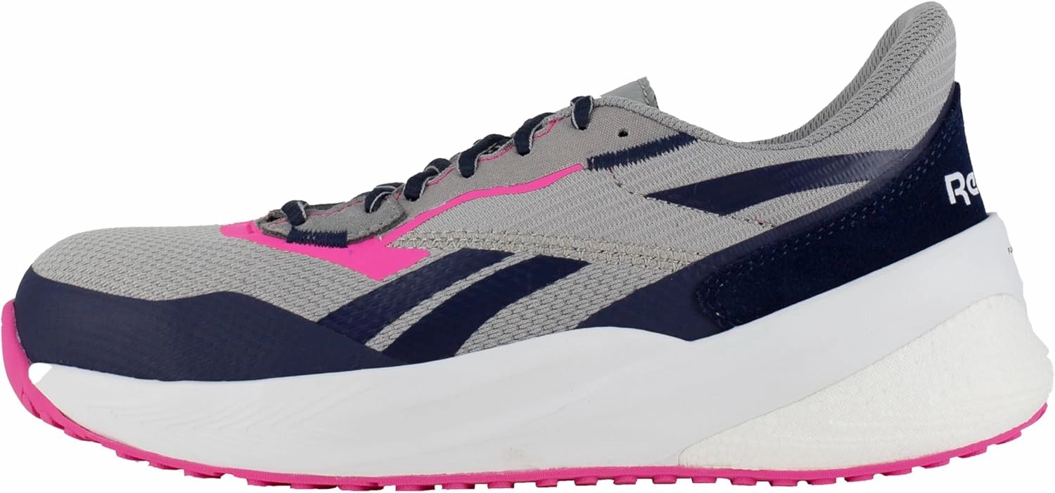 Reebok Women's Rb516 Floatride Energy Daily Work Athletic Composite Toe Shoe Grey/Navy and Pink Construction